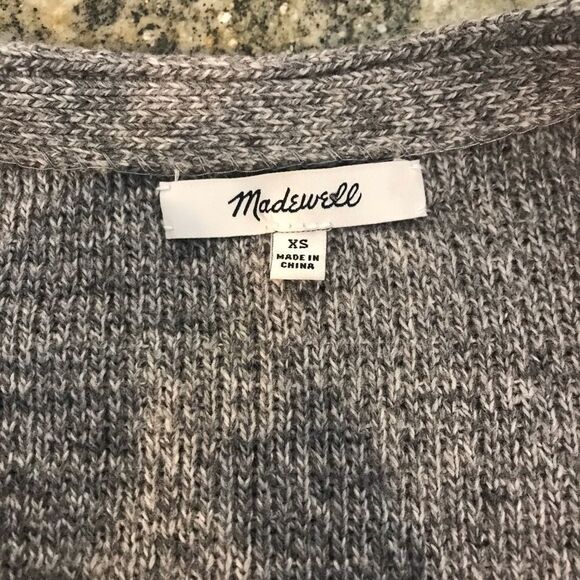 Madewell Side-Lace Open Cardigan Sweater in grey - Picture 6 of 8